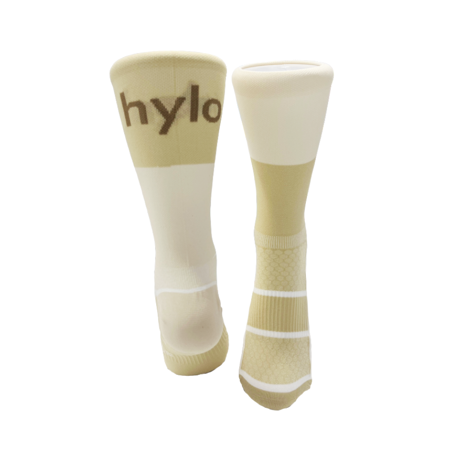 Monkey Sox Podium Block Sport Socks in Sand/Oat