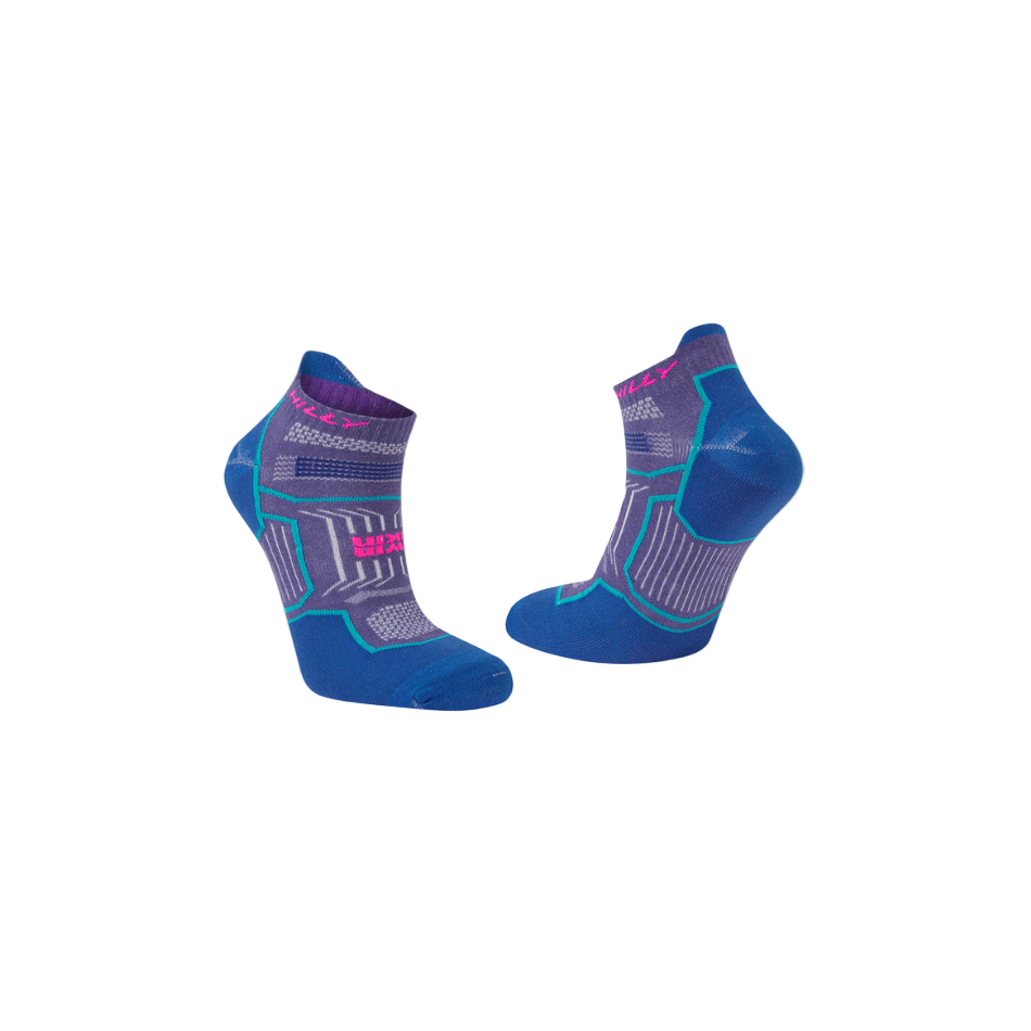 Hilly Unisex Twin Skin Socklet Med in Grape/Blue SS26