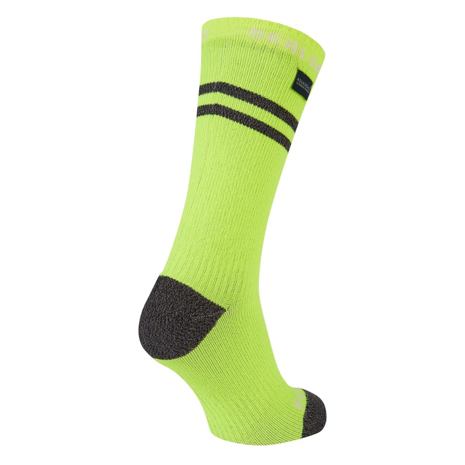 Sealskinz Unisex Scoulton Waterproof Warm Weather Mid Length Sock with Hydrostop in Neon Yellow AW25