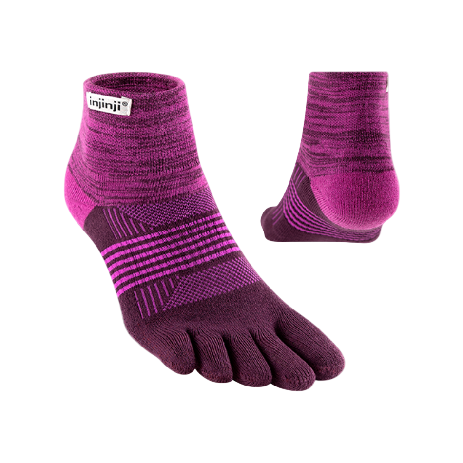 Injinji Women's Trail Midweight Mini-Crew Coolmax Socks in Violet AW25