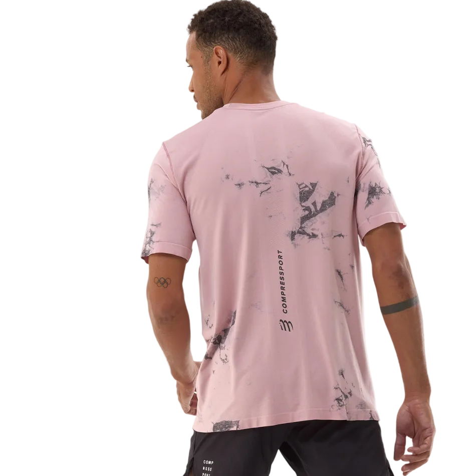 Compressport Men's Performance Short Sleeved T-shirt - Eat My Dust in Zephyr Tie Dye SS26