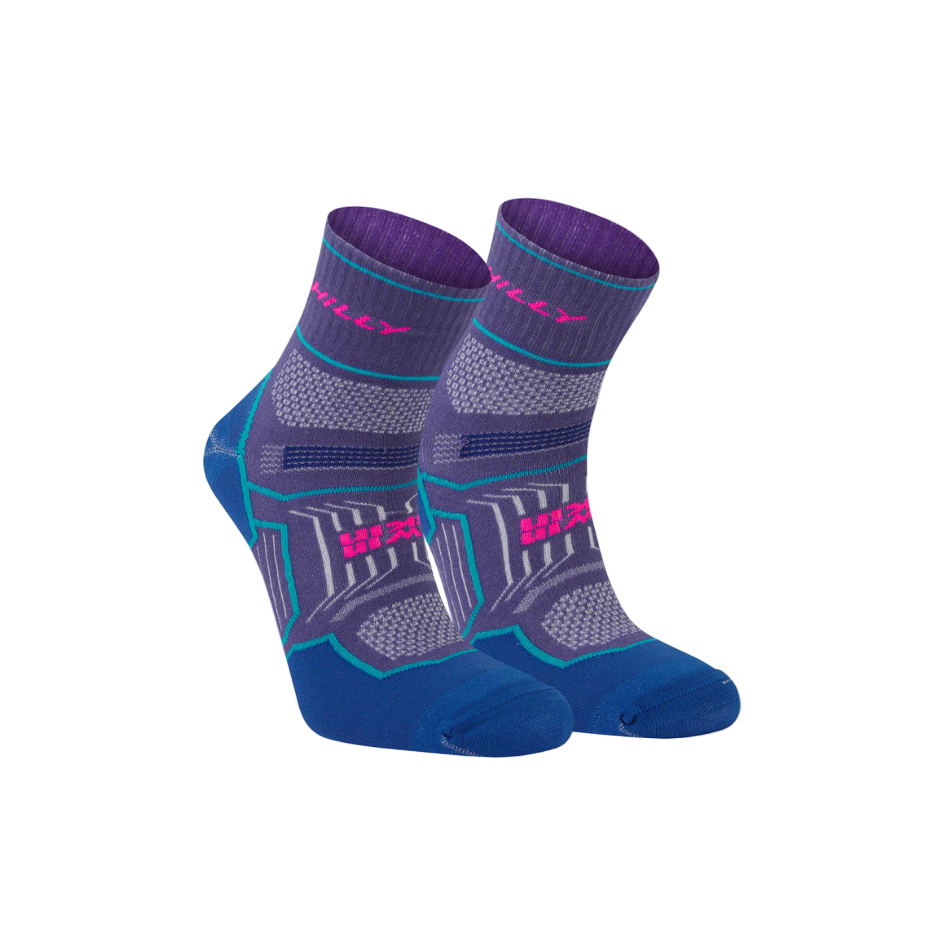 Hilly Unisex Twin Skin Anklet Socks Med in Grape/Blue SS26