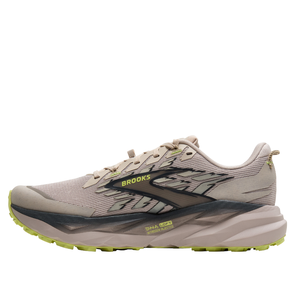 Brooks Men's Cascadia 19 Trail Running Shoes in Chateau/Ebony/Sunny Lime AW25