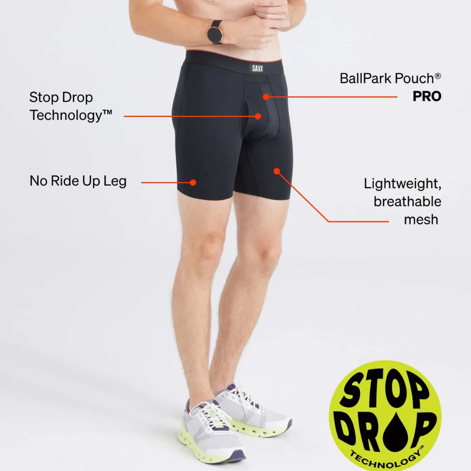 SAXX Men's Multi-sport Mesh Boxer Brief 6' in Black