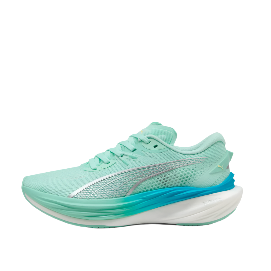 PUMA Women's Deviate NITRO 3 Running Shoes in Mint Melt/Speed Blue AW25
