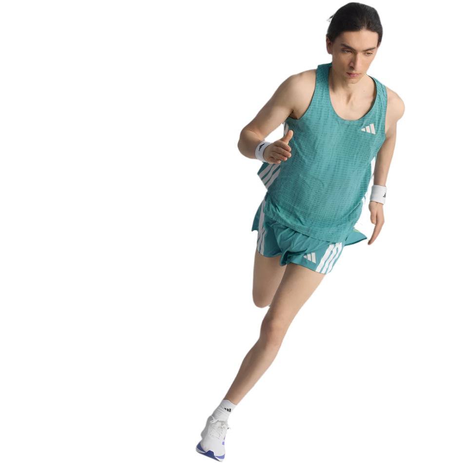 adidas Men's Adizero Running Singlet in Powder Teal/Preloved Teal AW25