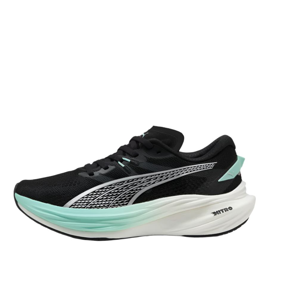 PUMA Women's Deviate NITRO 3 Running Shoes in PUMA Black/Mint Melt AW25