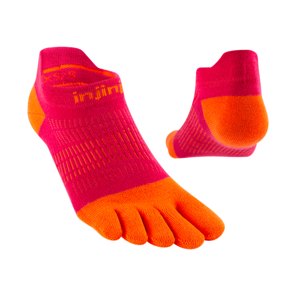 Injinji Women's Run Lightweight No-Show Socks in Chilli AW25