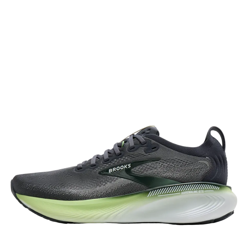 Brooks Men's Adrenaline GTS 25 Running Shoes in Grey/Paradise Green/Spruce AW26