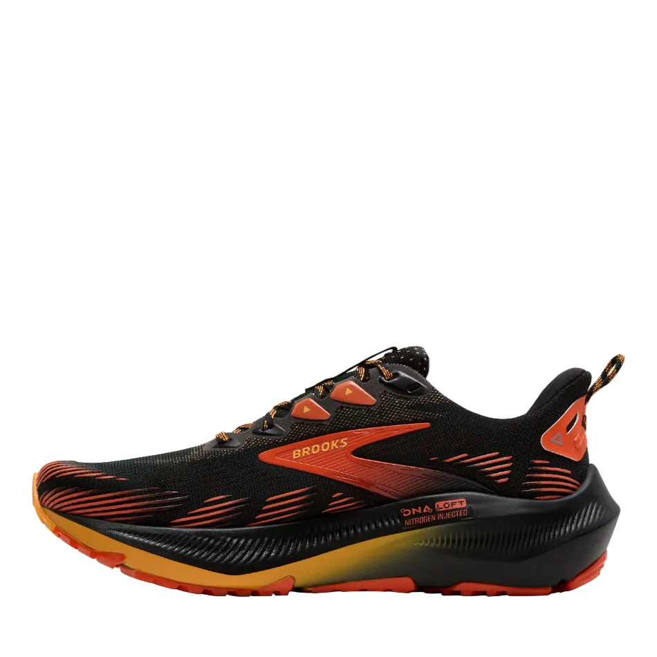 Brooks Men's Ghost Trail Running Shoes in Black/Red/Orange AW26