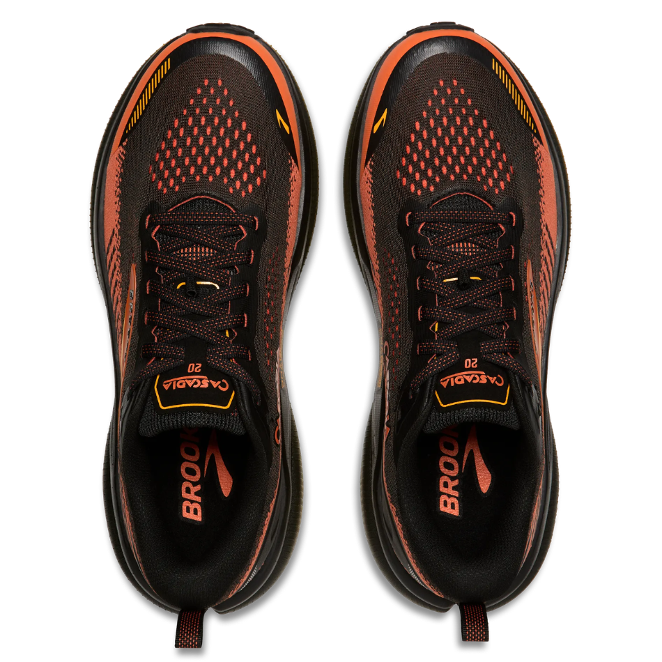 Brooks Men's Cascadia 20 Trail Running Shoes in Black/Tigerlily/Orange AW26
