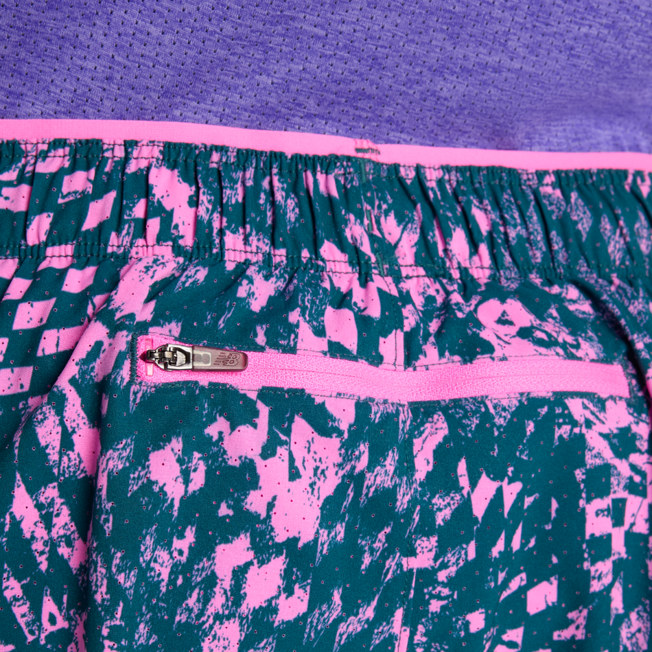 New Balance London Edition RC Print Short 5" in Pink Heat SS26