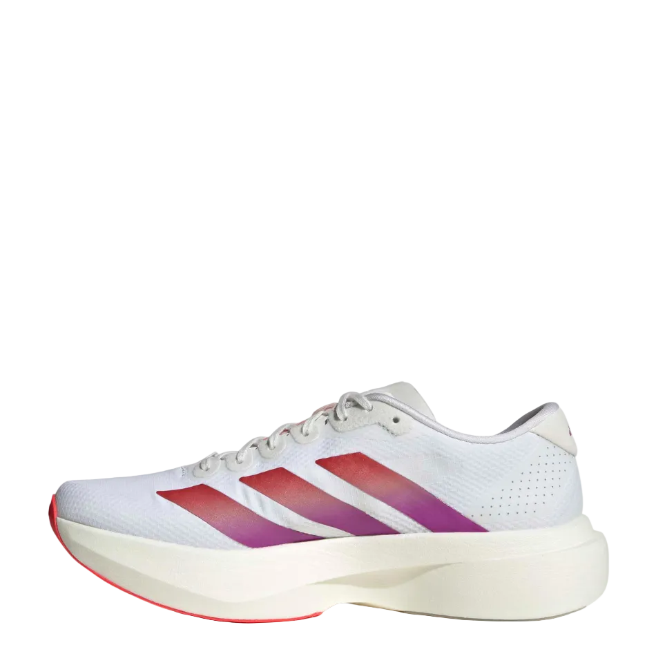 adidas Men's adizero Evo SL Woven Running Shoes in FTWR White/Lucid Red/Crystal White AW26