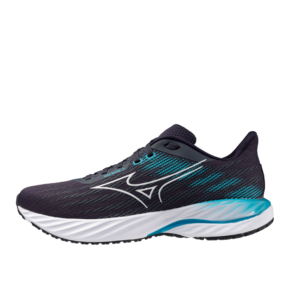 Mizuno Men's Wave Inspire 21 Running Shoes in Odyssey Gray/White/Capri Breeze AW25