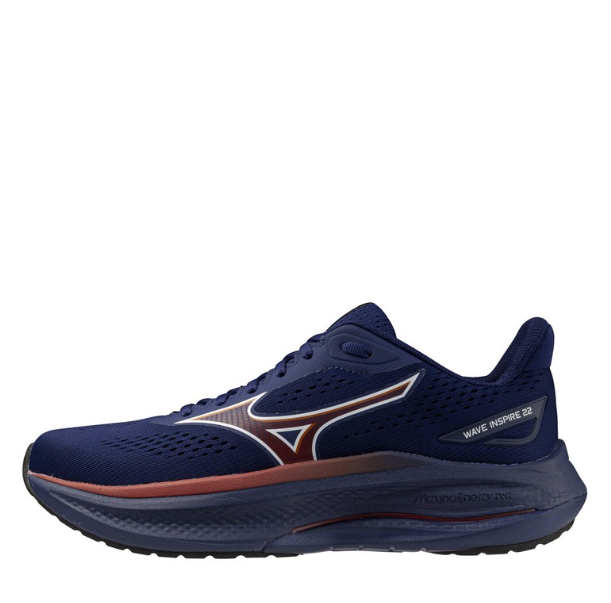 Mizuno Men's Wave Inspire 22 Running Shoes in Beacon Blue/Tomato Puree/Firecracker AW26