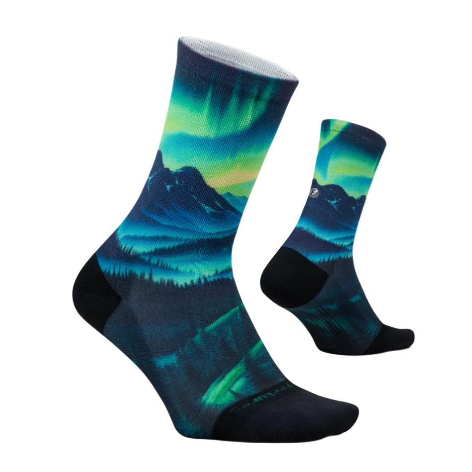Feetures Unisex Elite Lite Cushion Mini Crew Socks in Aurora Glow SS26