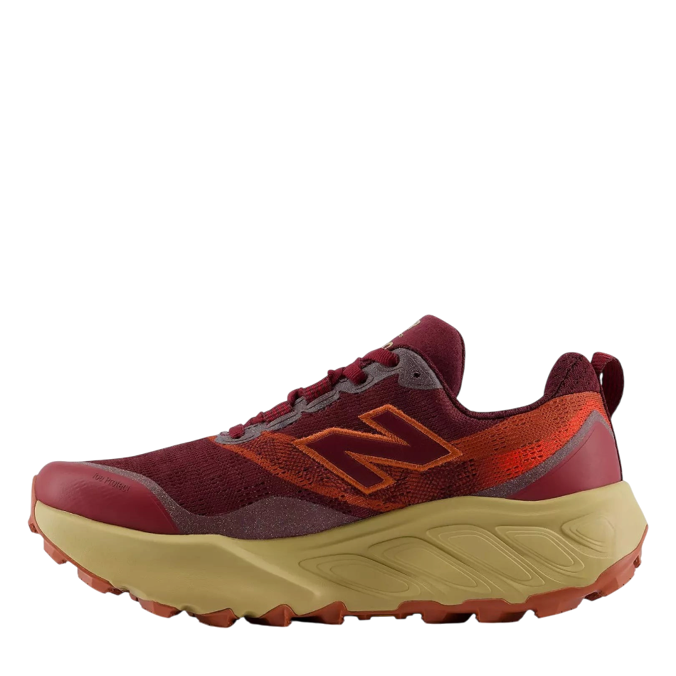 Up & Running New Balance Women's Hierro v9 trail running shoes in mulled wine with Vibram outsole and knit upper