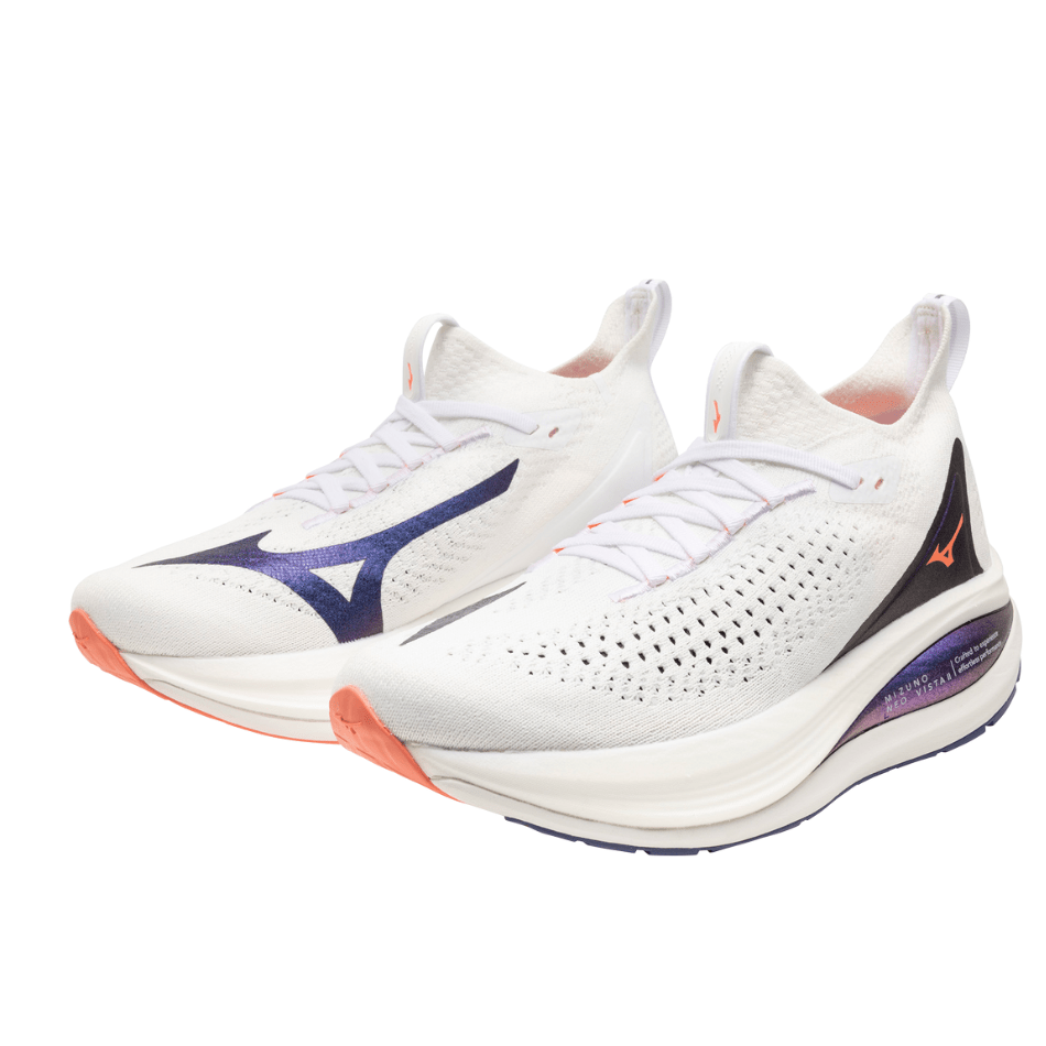 Mizuno Shoes Mizuno Women's Neo Vista 2 Running Shoes in White/Striking Coral/Iris Bloom AW25 - Up and Running