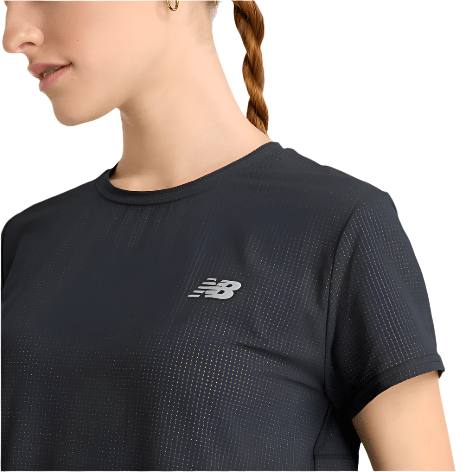 New Balance Clothing New Balance Women's Seasonal Race Day Ultralight T-shirt in Black SS25 - Up and Running