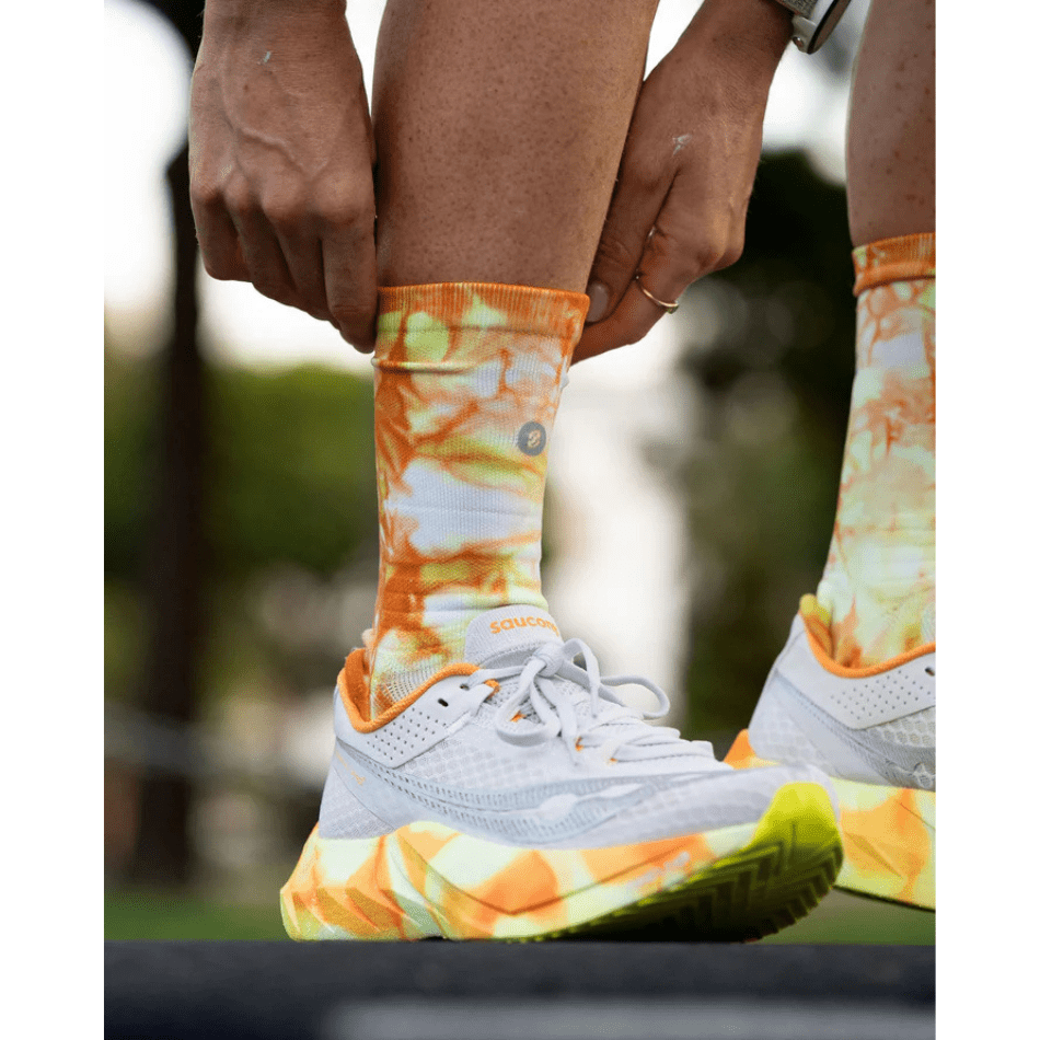 Shyu Accessories Shyu Unisex Half Crew Cut Racing Socks in Orange/Zest/White SS25 - Up and Running