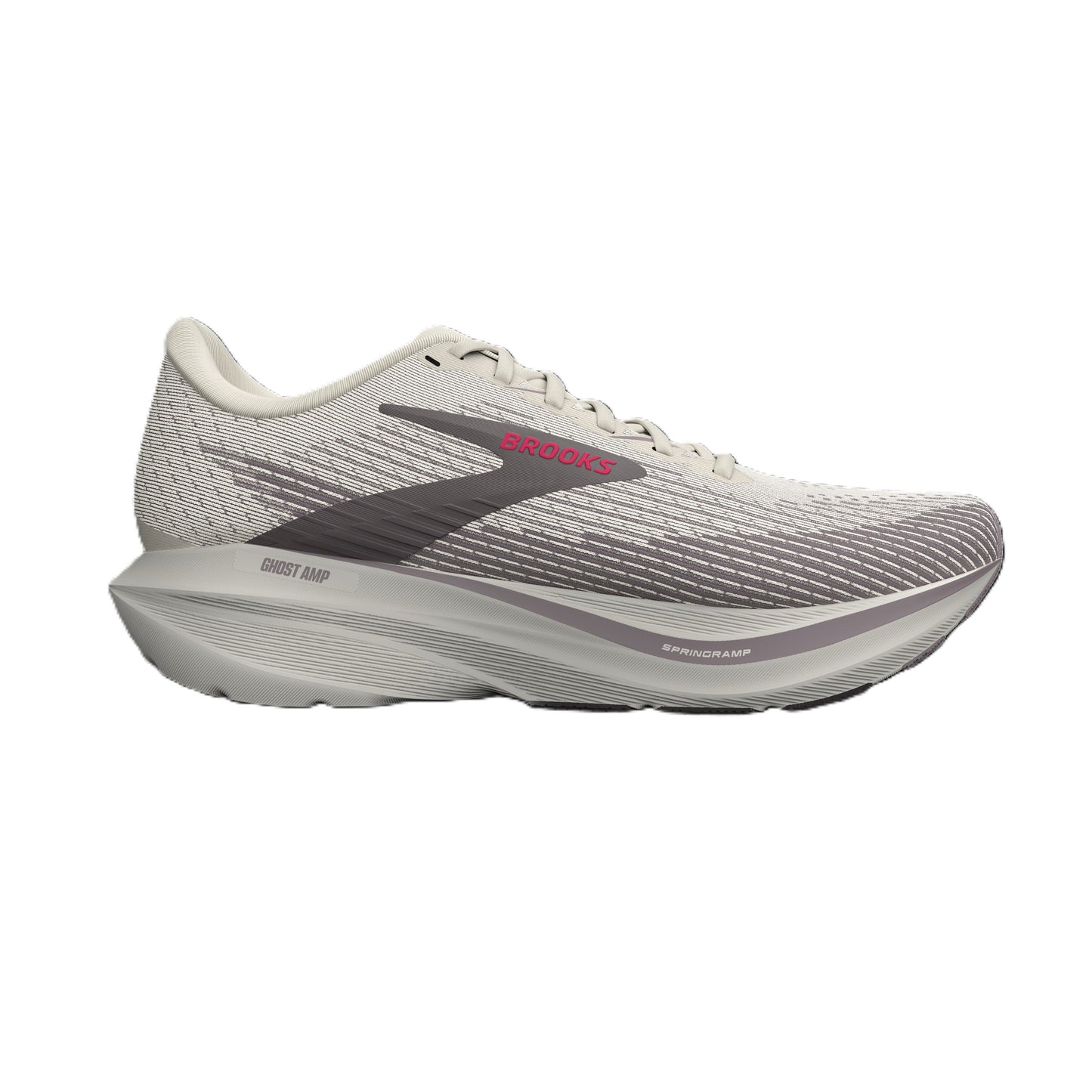 Brooks Women's Ghost Amp Running Shoes in Arctic Wolf/Dove/Pink AW26