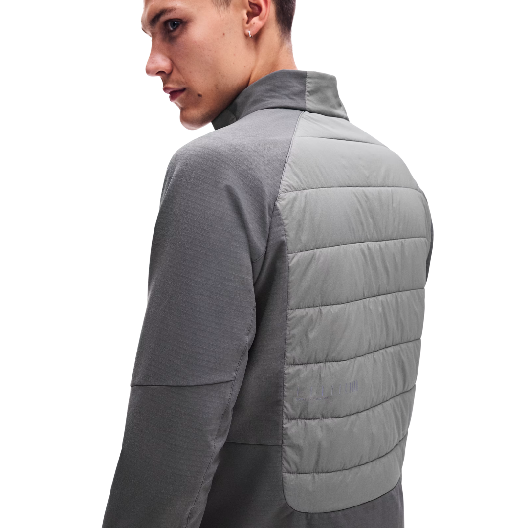 On Men's Weather Hybrid Jacket in Eclipse/Ember AW26