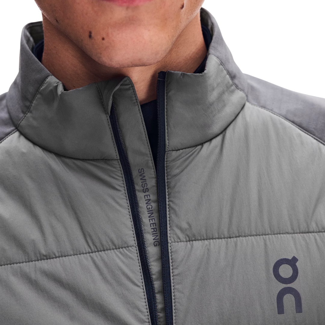 On Men's Weather Hybrid Jacket in Eclipse/Ember AW26