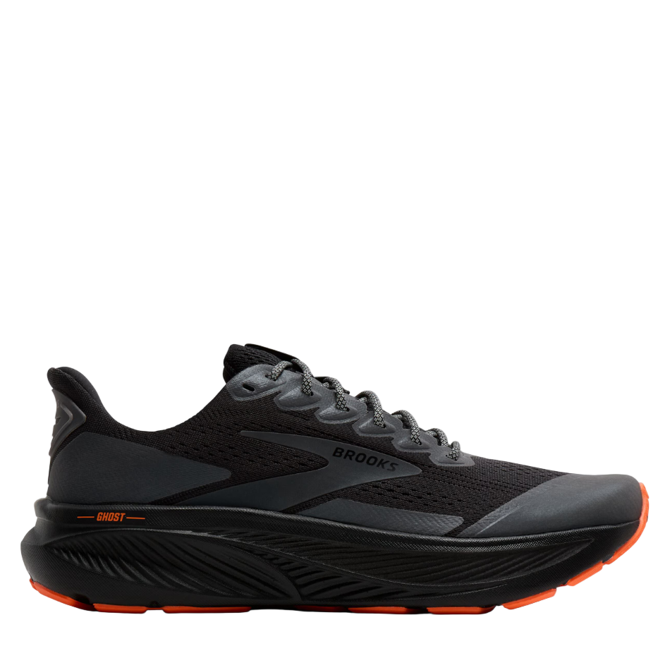 Brooks Men's Ghost 17 Running Shoes in Black/Orange AW25