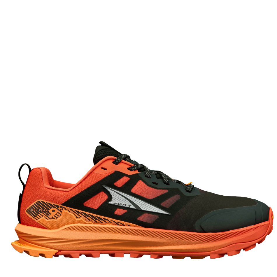Altra Men's Lone Peak 9+ Trail Running Shoes in Black/Orange SS26
