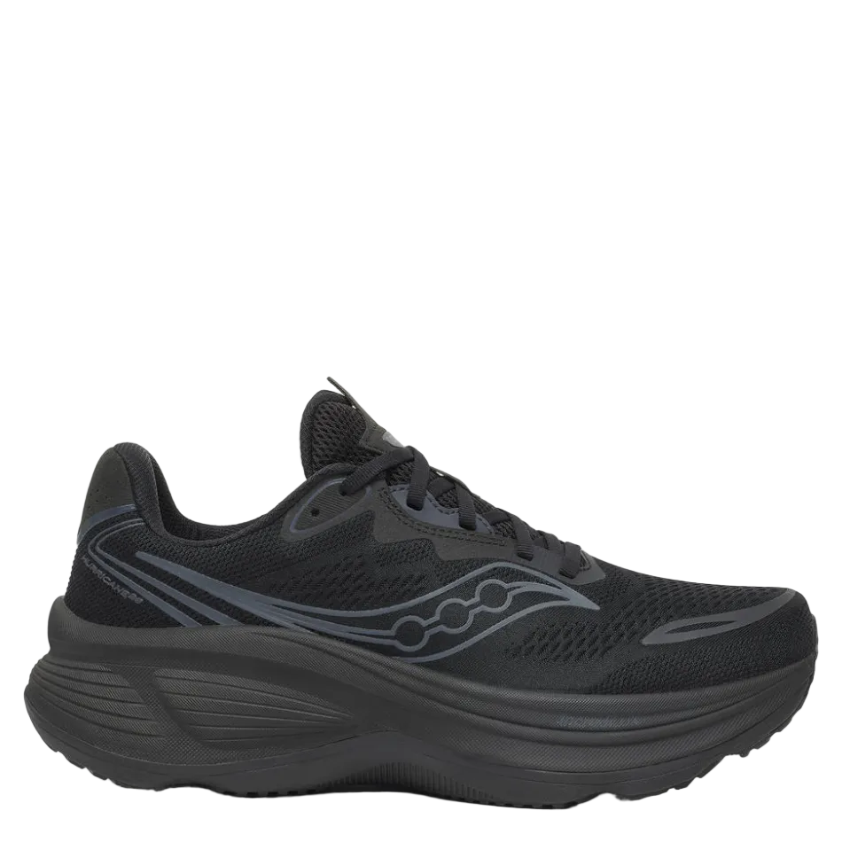 Saucony Men's Hurricane 26 Running Shoes in Triple Black AW26
