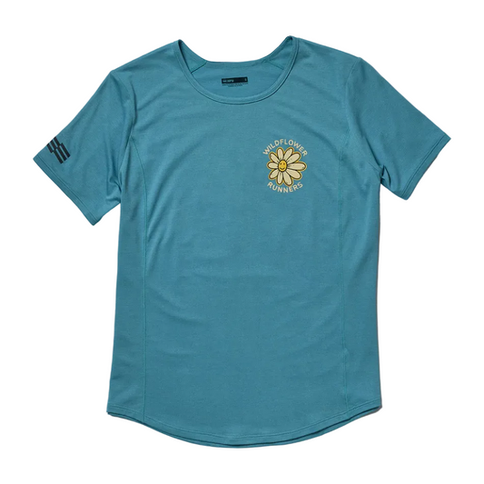 Janji Women's Run All Day Tee in Wildflower Cerulean SS26