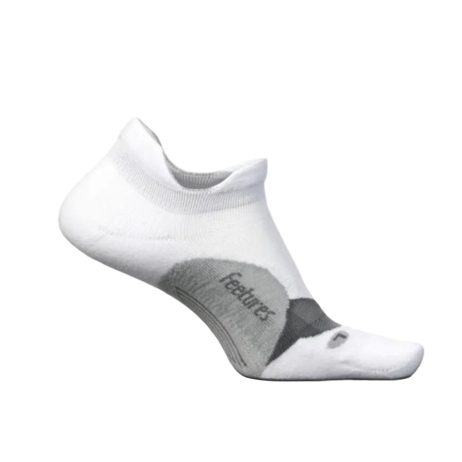 Feetures Unisex Elite Light Cushion No Show Tab Socks in White AW26