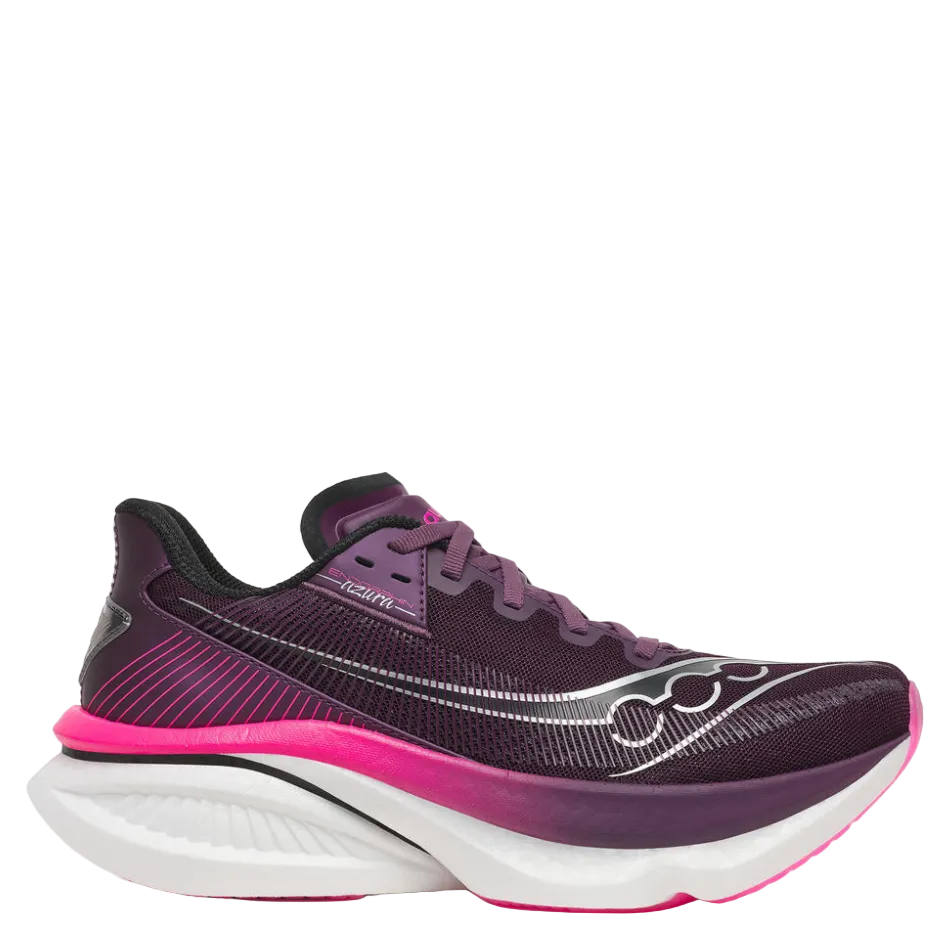 Saucony Women's Endorphin Azura Running Shoes in Eggplant/Shock AW26