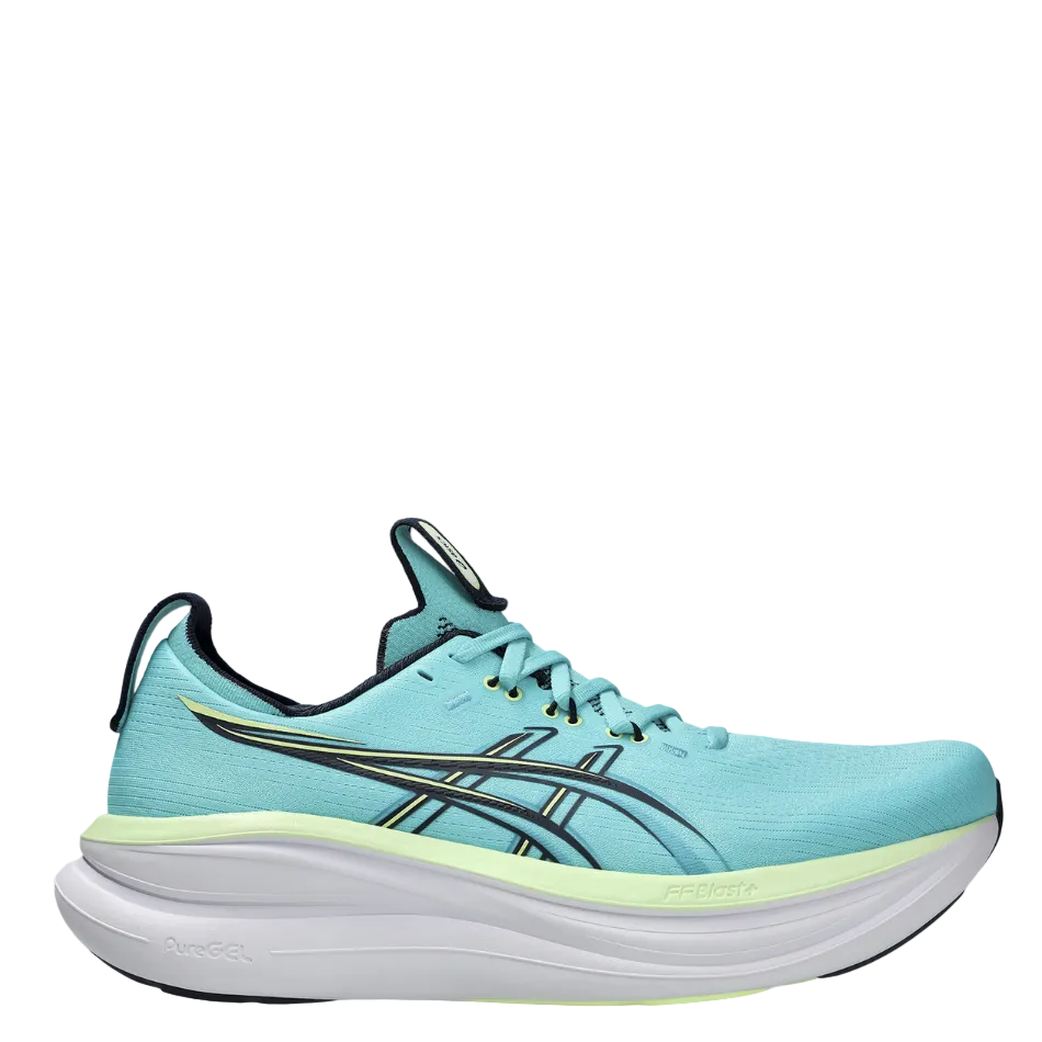 ASICS Men's GEL-NIMBUS 28 Running Shoes in Energy Aqua/Midnight AW26