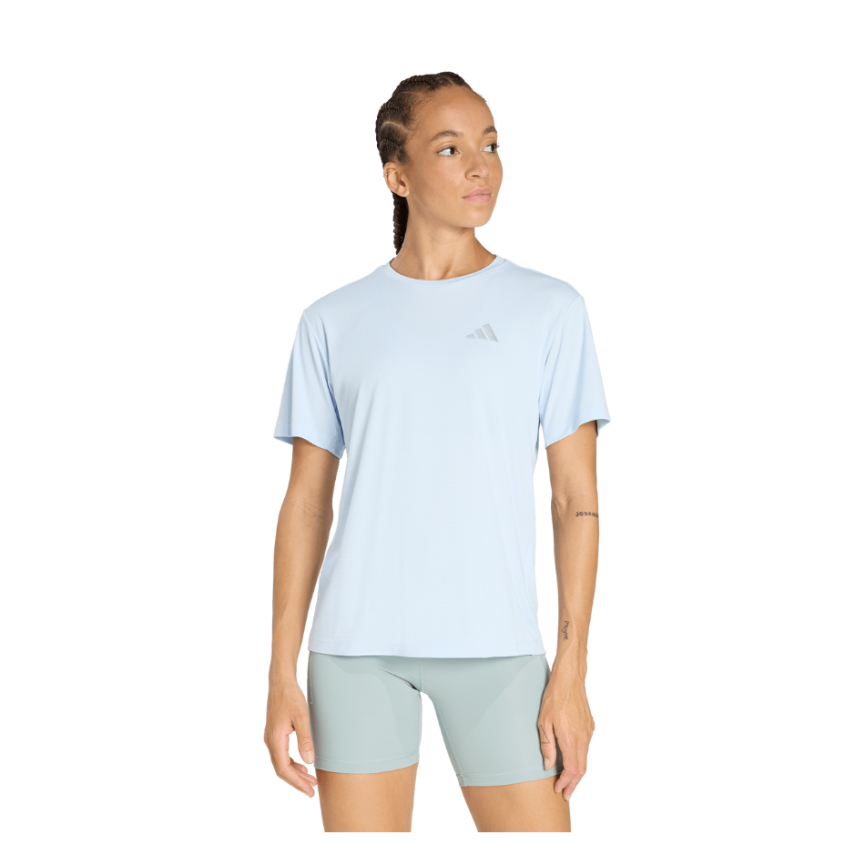 adidas Women's Run Essentials Short Sleeved Tee in Crystal Sky SS26