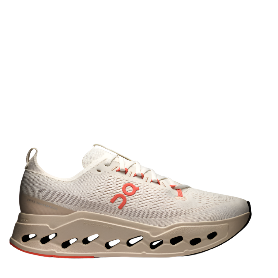 On Men's Cloudsurfer Max Running Shoes in Ivory/Salmon AW25