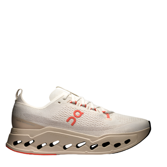 On Men's Cloudsurfer Max Running Shoes in Ivory/Salmon AW25