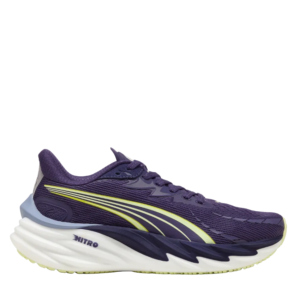 PUMA Women's Velocity NITRO 4 Running Shoes in Deep Plum/Apple Spritz SS26