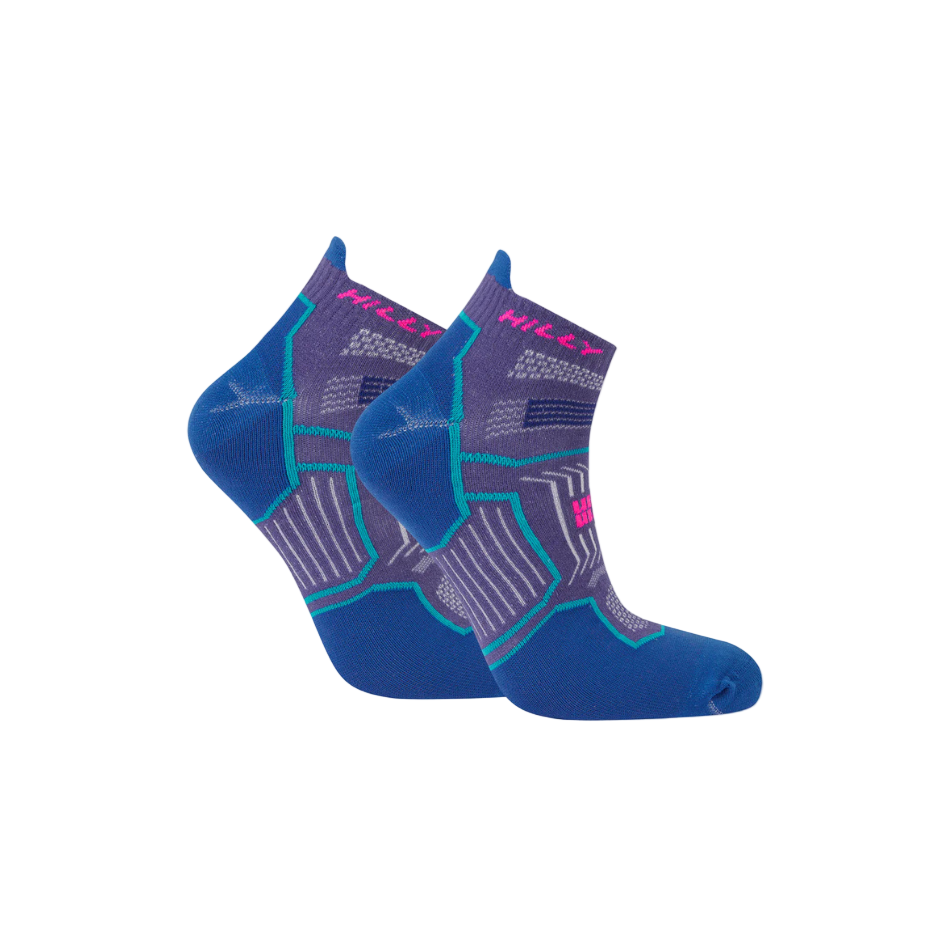 Hilly Unisex Twin Skin Socklet Med in Grape/Blue SS26