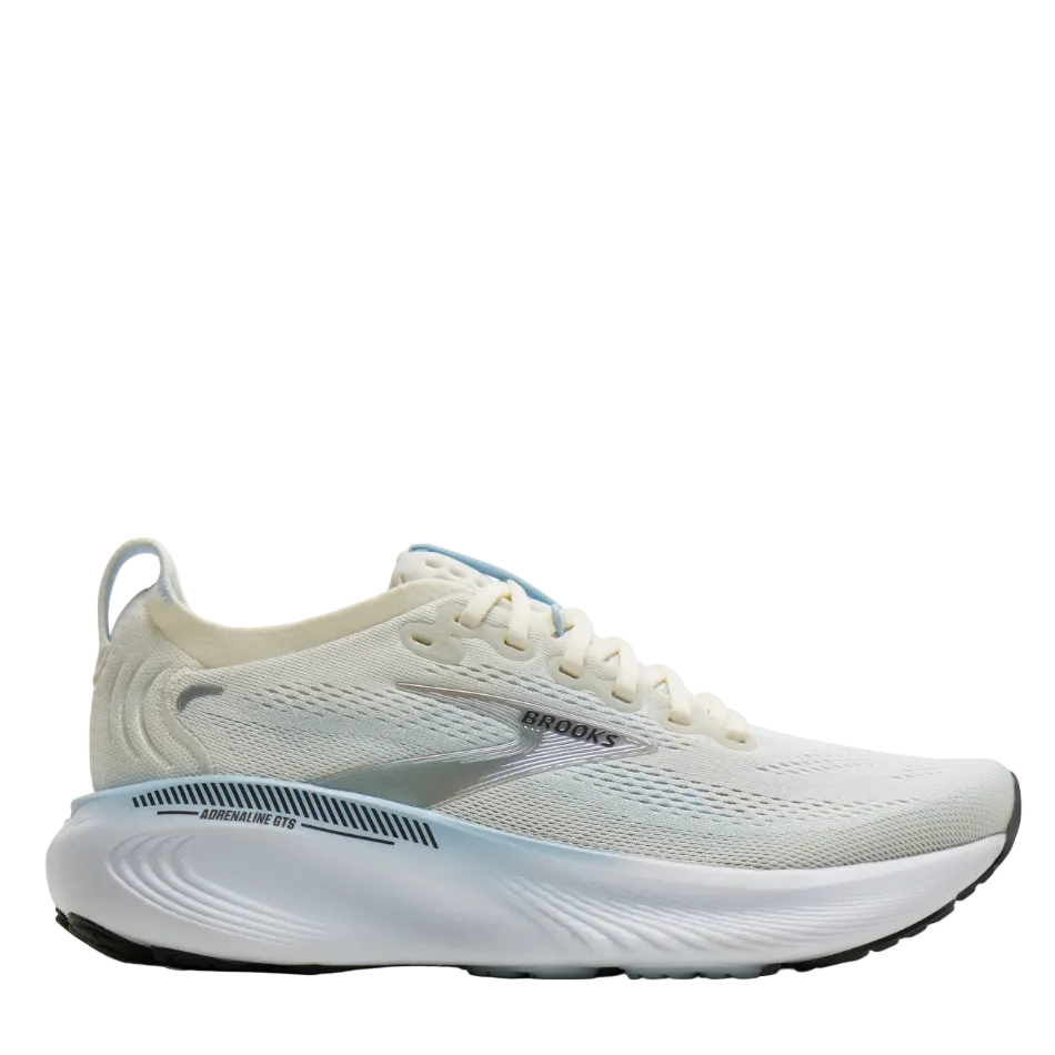 Brooks Women's Adrenaline GTS 25 Running Shoes in Star White/Nantucket/Chrome AW26