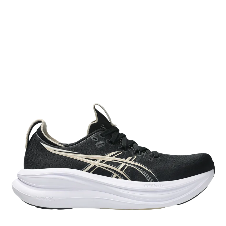 ASICS Women's GEL-NIMBUS 28 Running Shoes in Black/Feather Grey AW26