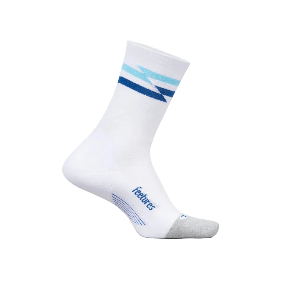 Feetures Unisex Elite Light Cushion Mini Crew in White Track AW26
