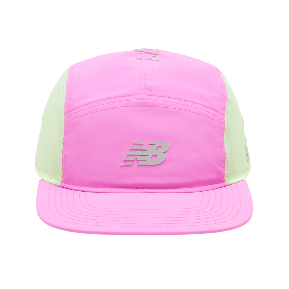 New Balance Unisex London Edition 5 Panel Everyday Trainer Hat in Pink Heat SS26