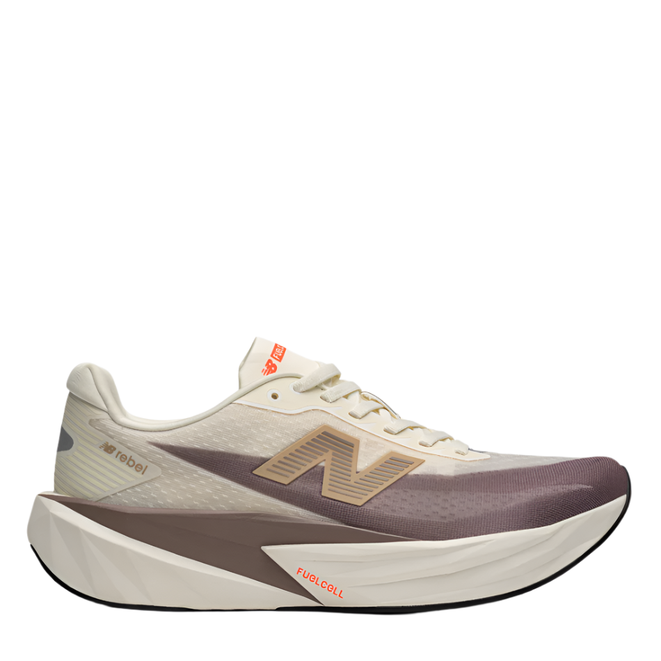New Balance Women's Fuelcell Rebel v5 Running Shoes in Angora/Earth Shadow/Sea Salt AW25
