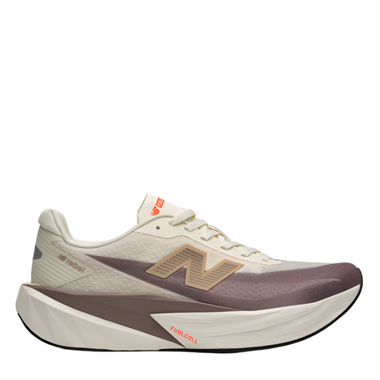 New Balance Men's Fuelcell Rebel v5 Running Shoes in Angora/Earth Shadow/Sea Salt AW25