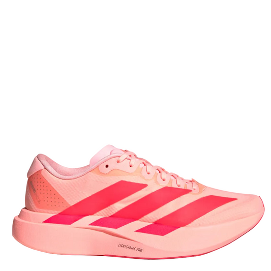 adidas Women's Adizero Evo SL Woven Running Shoes in Frozen Turbo/Lucid Red/Silver Met. AW26