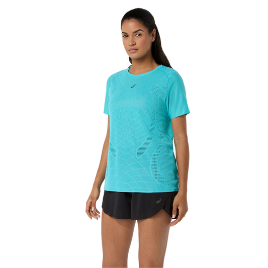 ASICS Women's METARUN Short Sleeved Top in Energy Aqua AW26
