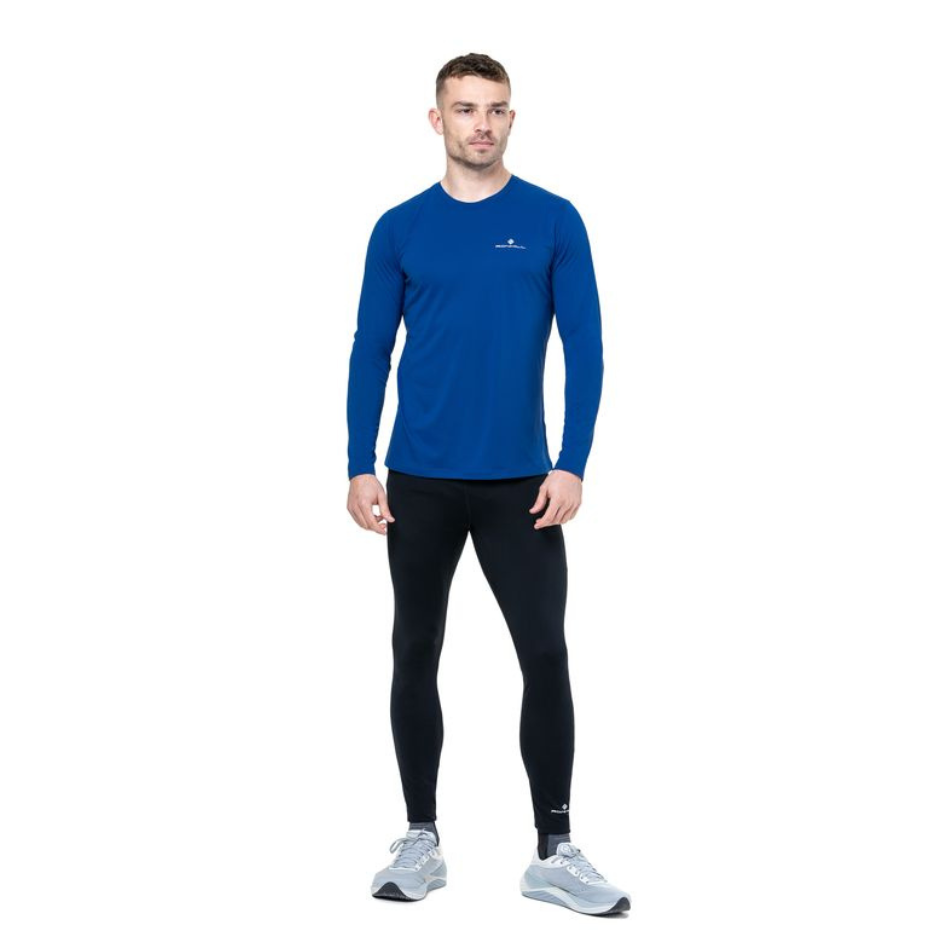 Ronhill Men's Core Long Sleeved Tee in Dark Cobalt/Bright White AW25
