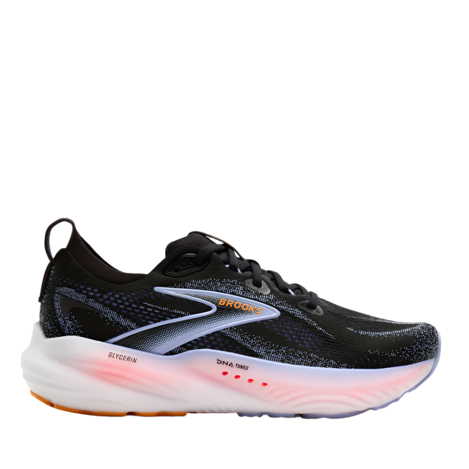 Brooks Women's Glycerin 22 Running Shoes in Black/Blue Heron/Orange AW25