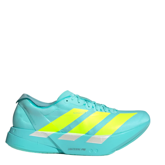 Adidas Men's Adizero Adios Pro 4 Running Shoes in Flash Aqua/Lucid Lemon/Mint Ton AW25
